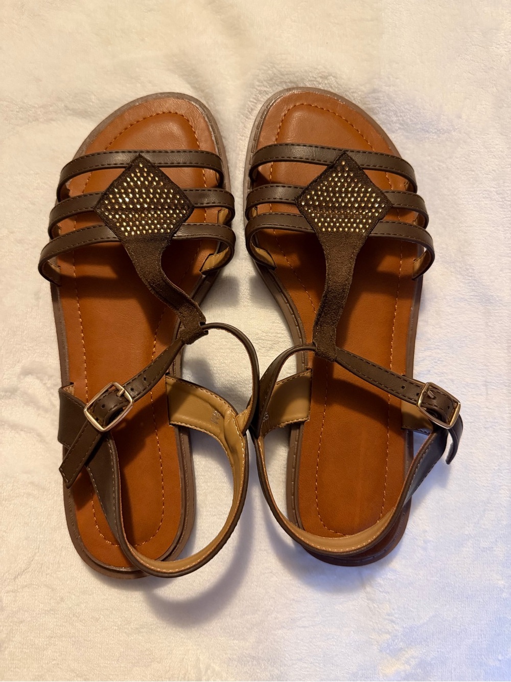 Reimferce Womens Flat Sandals Dressy Comfortable Casual Walking Sandals Sz 8